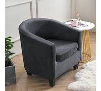 OBASDFD Paquete De 2 Fundas Terciopelo For Sillones con Funda Cojín, Protectores Muebles Extraíbles Felpa For Uso Doméstico Y Comercial(Dark Gray)