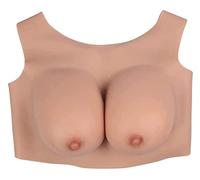 OBASDFD Pecho De Silicona Sin Espalda, Realzadores Pechos Falsos Con Forma Gota Agua, Almohadillas For Sujetador Travestismo(Tan,B)