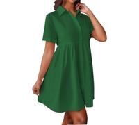 OBASDFD Robe Noire Femme - Vestido de playa informal para mujer, verde oscuro, L