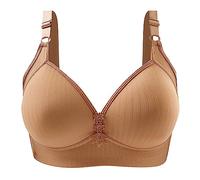 OBASDFD Seamless Bra Women Push Up Without Underwire Comfortable Hold No Underwear with Wire Bralette for Everyone, Black, 16(Khaki,12)