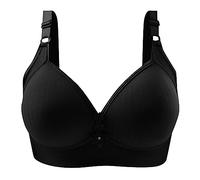 OBASDFD Seamless Bra Women Push Up Without Underwire Comfortable Hold No Underwear with Wire Bralette for Everyone, Black, 16(Black,12)