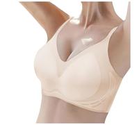 OBASDFD Seamless Ice Silk Push Up Bra for Women Cool Jelly Thin Soft Support Breathable Comfortable Back, Beige, S(Beige,S)