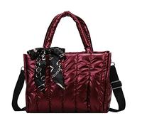 OBASDFD Small Purse Cute Tote Handbag For Women Nylon Large Shoulder Bag With Zip For School Travel 2026(Red)