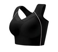 OBASDFD Sports Bra Women's with Plain Seamless Back, Shockproof, Push Up, Wireless, with Widened Side Walls, Black, 45-50 KG(Black,70-80 KG)