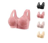 OBASDFD Sujetadores con Cierre Frontal For Mujer, Ajuste Cómodo Sin Aros Y Tejido Transpirable, Diseño Apto Personas Mayores Artritis(3-Pink,XS)