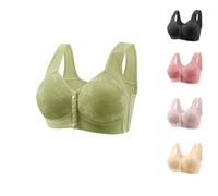 OBASDFD Sujetadores con Cierre Frontal For Mujer, Ajuste Cómodo Sin Aros Y Tejido Transpirable, Diseño Apto Personas Mayores Artritis(3-Green,XS)