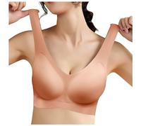 OBASDFD Super Soft Jelly Fabric, Seamless, Comfortable, Non-restrictive, Breathable, Bust, Beautiful Sports Bra, Black, 60-85KG(Rose Gold,40-60KG)