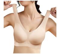 OBASDFD Super Soft Jelly Fabric, Seamless, Comfortable, Non-restrictive, Breathable, Bust, Beautiful Sports Bra, Red, 40-60KG(Beige,40-60KG)