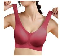 OBASDFD Super Soft Jelly Fabric, Seamless, Comfortable, Non-restrictive, Breathable, Bust, Beautiful Sports Bra, Red, 40-60KG(Red,40-60KG)