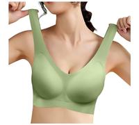 OBASDFD Super Soft Jelly Fabric, Seamless, Comfortable, Non-restrictive, Breathable, Bust, Beautiful Sports Bra, Red, 40-60KG(Green,40-60KG)