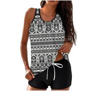 OBASDFD Swimsuit Women's Stylish Tankini Set for Women Comfortable and Versatile Swimwear for Beach, Pool and Vacation. Perfect for Relaxed Summer Days and Active Water Sports, Gray, 5XL(XXL)