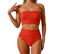 OBASDFD Tankini Swimwear Set for The Beach with Removable Straps and Pattern Design, Perfect for Spring and Summer, Hand Wash Recommended, Stylish and Comfortable, Red, S(Red,S)