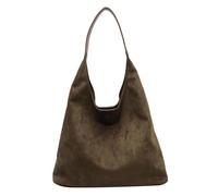 OBASDFD Tote Bags For Women Work Suede Slouchy Bag Handbag Zipper(Green)