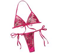 OBASDFD Underwear Three-Point Bra T-Pants Three Embroidered for Women Lingerie Sets 2026 Suspender Set Harness Women's Upper Body, Pink, M(B,M)