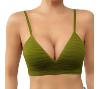 OBASDFD Underwired Bra with Optimal Support for Seamless Feel Unlined Deep Cups Ideal for Everyday Wear e.g. as a T-Shirt, Green, 36C(Light Purple,34C)
