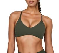 OBASDFD Versatile Sports Bra with Straps at The Back, Removable Pads for Comfort and Support. Seamless fit for Yoga, Gym and Everyday Wear., Green, M(Green,XS)
