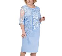 OBASDFD Vestido de noche de cóctel corto con lentejuelas para mujer, midi, fiesta, rosso, 3XL