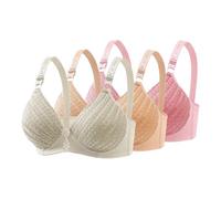 OBASDFD Wireless Bra for Women No Underwire Seamless Push Up Padded Bralette Adjustable Straps Comfort Bras 3 Pack Set Black(Green,36)