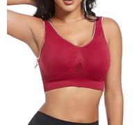 OBASDFD Women Bra Front Side Buckle Lace Edge No Steel Ring Movement Seamless Gathering Adjustment Yoga Sleep Large, Blue, XL(Wine Red,6XL)