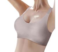 OBASDFD Women Comfortable Bra Large Thin Hanging Side Bust Beautiful Back Shiny No Steel Ring, RD1, M(Silver,XXL)