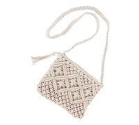 OBASDFD Women’s Handwoven Crossbody Purse Summer Beach Clutch Shoulder Holster Bag(White)