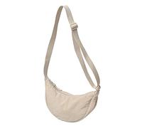 OBASDFD Women Soft PU Leather Nylon Dumpling Bag Simple Design Armpit Shoulder Crossbody(White)