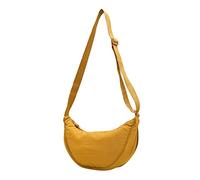 OBASDFD Women Soft PU Leather Nylon Dumpling Bag Simple Design Armpit Shoulder Crossbody(Yellow)
