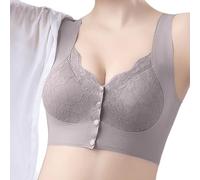 OBASDFD Women Thin Seamless Soft Support Bra Large Bust Small Semi Firm Cup Breathable, Light Grey, XL(XL)