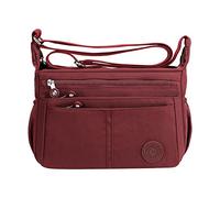 OBASDFD Women's 2026 Nylon Cloth Purses, Lightweight One Shoulder Tote Bag With Large Capacity & Pockets(Red)