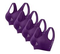 OBASDFD Women's 5 Pack Seamless Bras Wireless Comfort Sleep Bra Plus Size Soft Stretchy Everyday Lounge Bralette(1-Purple,4X-Large)