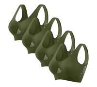 OBASDFD Women's 5 Pack Seamless Bras Wireless Comfort Sleep Bra Plus Size Soft Stretchy Everyday Lounge Bralette(1-Army Green,5X-Large)