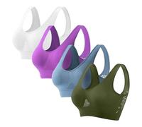 OBASDFD Women's 5 Pack Seamless Bras Wireless Comfort Sleep Bra Plus Size Soft Stretchy Everyday Lounge Bralette(3-Army Green,XXL)