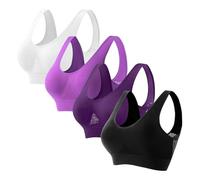 OBASDFD Women's 5 Pack Seamless Bras Wireless Comfort Sleep Bra Plus Size Soft Stretchy Everyday Lounge Bralette(4-Black,X-Large)