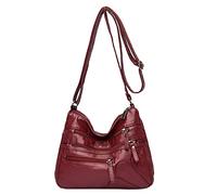 OBASDFD Women's Casual Crossbody Purse With Adjustable Strap Shoulder Bag(Red)