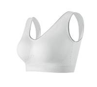 OBASDFD Women's Casual Hollow out Breathable Sports Bra Top Underwear Without Steel Ring Collecting, Red, L(White,S)