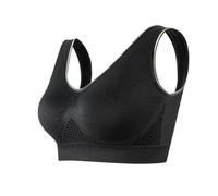 OBASDFD Women's Casual Hollow out Breathable Sports Bra Top Underwear Without Steel Ring Collecting, Red, XXL(Black,XXL)
