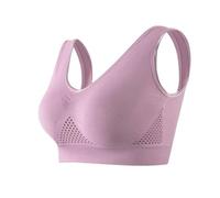 OBASDFD Women's Casual Hollow out Breathable Sports Bra Top Underwear Without Steel Ring Collecting, Red, XXL(Purple,4XL)