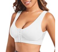 OBASDFD Women's Casual Hollow out Button Breathable Sports Bra Top Underwear Without Steel Ring Collecting, Red (Watermelon Red), 6XL(White,3XL)