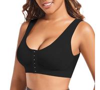 OBASDFD Women's Casual Hollow out Button Breathable Sports Bra Top Underwear Without Steel Ring Collecting, Red (Watermelon Red), 3XL(Black,4XL)