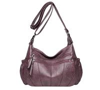 OBASDFD Women's Casual Leather Handbags, Adjustable Strap Crossbody Purses & Shoulder Bags(Purple)
