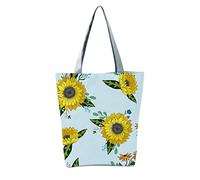 OBASDFD Women's Cute Sunflower Printed Slouchy Zippered Tote Handbag, Small Purse With Large Capacity(G)