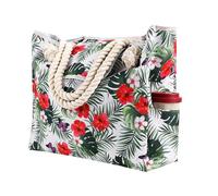 OBASDFD Women's Foreign Trade Multifunctional Single Shoulder Canvas Shopping Tote Bag For Leisure(Red)