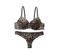 OBASDFD Women's Print Lingerie Set with Steel Gathering Push Up Bra Comfortable Close Fitting(XL)(S)