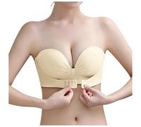 OBASDFD Women's Strapless Push Up Bra with Top Back, a, 10(A,8)
