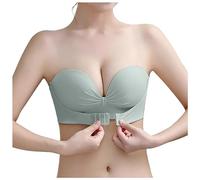 OBASDFD Women's Strapless Push Up Bra with Top Back, a, 10(Green,10)
