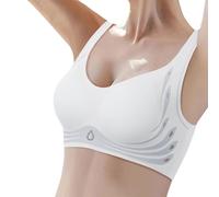 OBASDFD Women's Thin Seamless Bra with Soft Support, Large Bust, Small Semi Firm Cup, Breathable, Sky Blue, L(Sky Blue,L)
