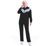 obaSeteck Muslim Modest Tracksuit for Women Fall Travel Outfits Long Sleeve Tracksuit Joggers Sets Sweatsuit Matching Set(L,Z6)