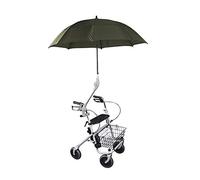 Obbocare Paraguas para Silla de Ruedas y Andador con Soporte Universal. Sombrilla Plegable de Aluminio. Parasol Multiposición con Enganche. Color Negro