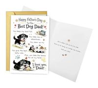 Obbyidk Bonita tarjeta del día del padre para perro papá, divertida tarjeta del día del padre regalo de perros, feliz día del padre al mejor papá perro