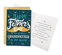 Obbyidk Tarjeta de regalo para el día del padre para abuelo, divertida tarjeta del día del padre de parte del nieto, feliz día del padre al mejor abuelo del mundo